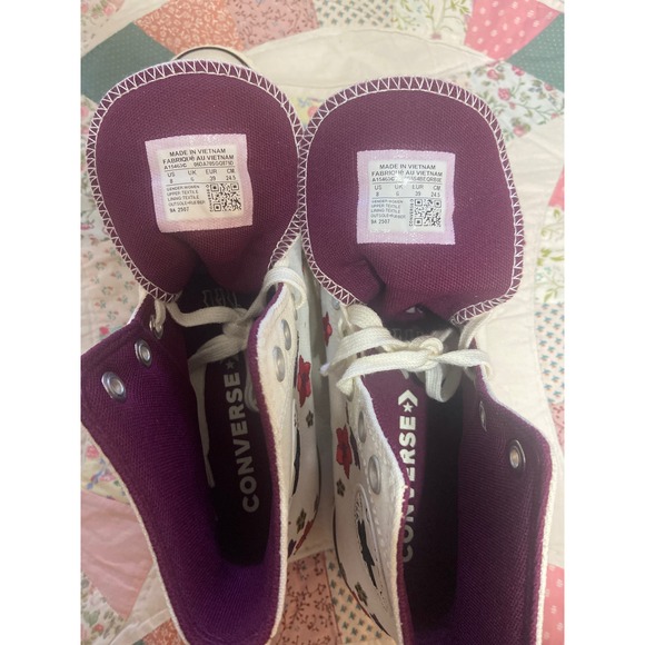 Converse Chuck Taylor All Star Lift Hi Floral Egret Red A15463C Womens 8 - Picture 6 of 8